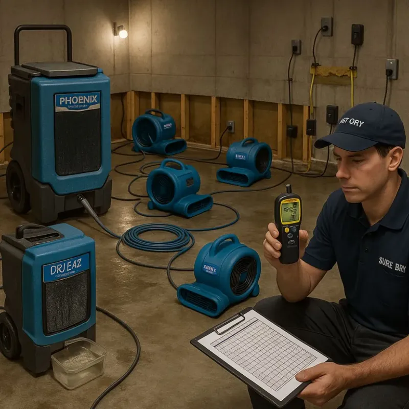 Structural Drying and Dehumidification process in Mulberry, NC